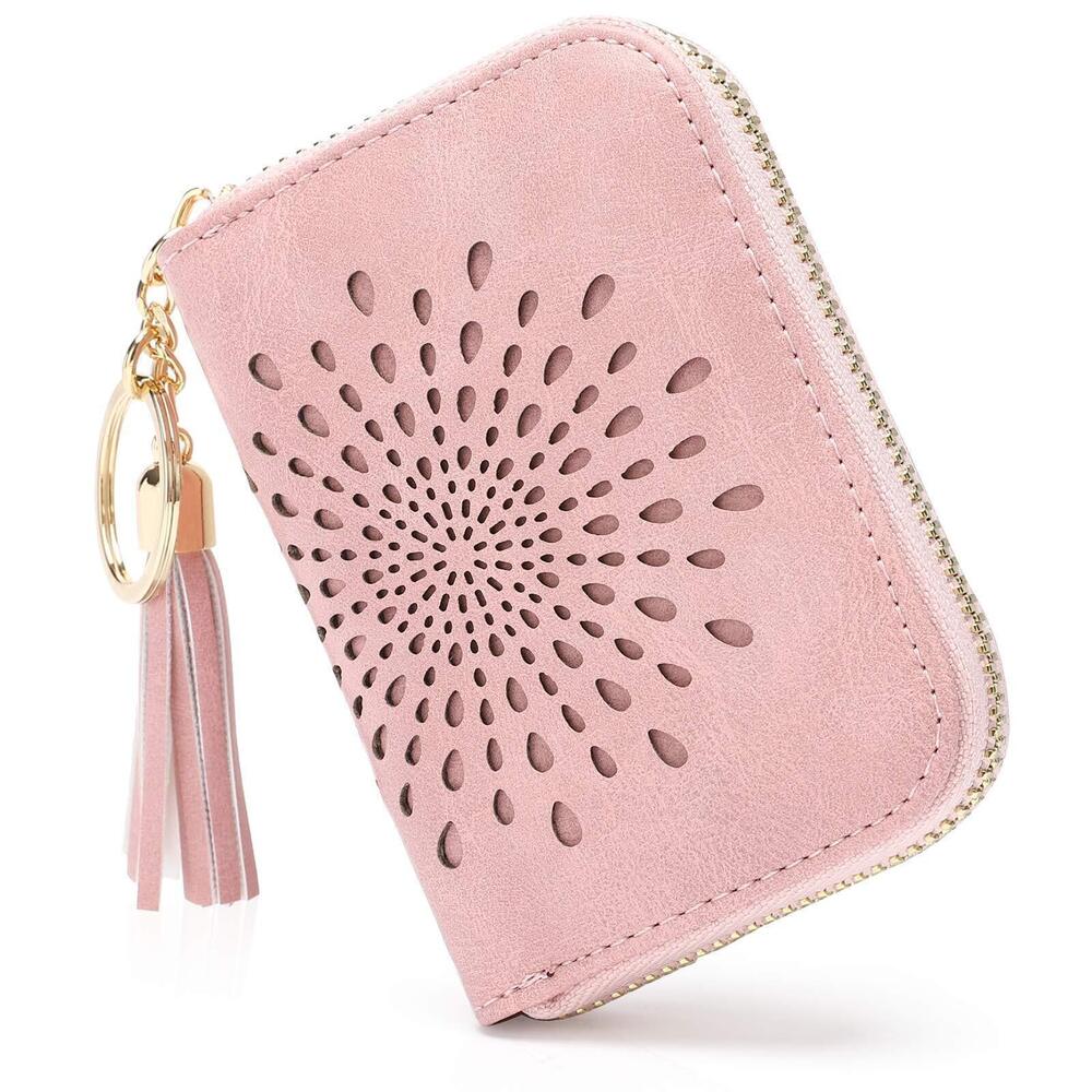 9368 RFID Credit Card Holder Zipper Card Case Keychain Small Wallet 1927